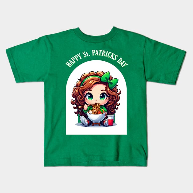 Irish girl ramen Kids T-Shirt by NoodleManiac